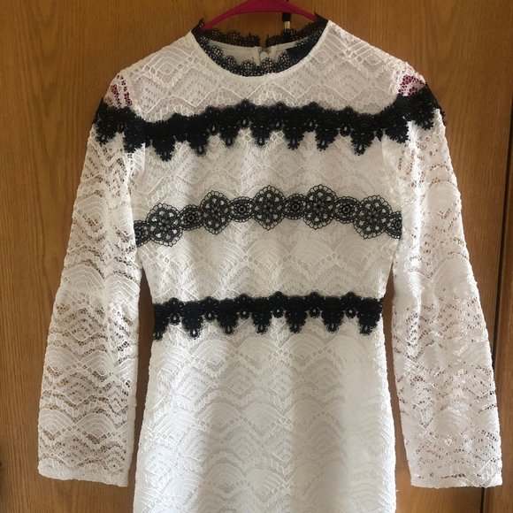 White and Black Lace Dress - Picture 3 of 4